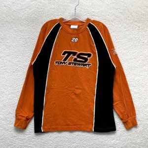 Y2K Chase Authentics NASCAR Tony Steward Orange Black Embroidered Long Sleeve M